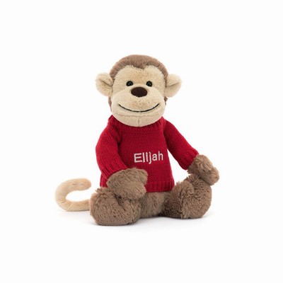 Jellycat Bashful Aap with Red Jumper | NO7194083